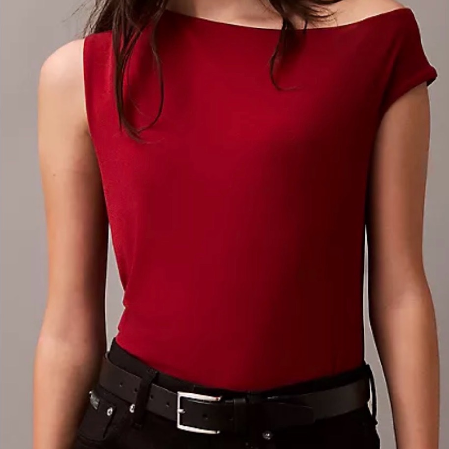 Calvin Klein Women's Asymmetric Top - Size Medium